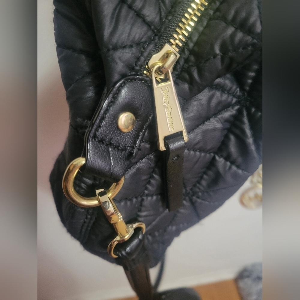 Juicy Couture Black Quilted Satchel / Crossbody/ Handbag - Picture 3 of 8